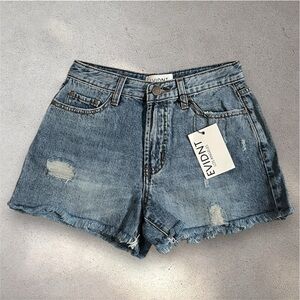 NWT EVIDNT | Distressed High Rise Denim Short Anthropologie Size 25
